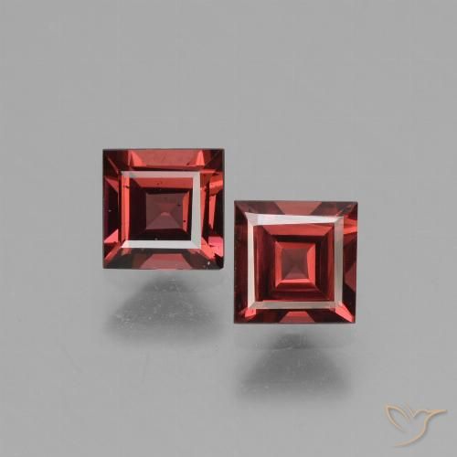 1.41ctw Naturale Vino Rosso Profondo Granato rodolite, Quadrato, VS
