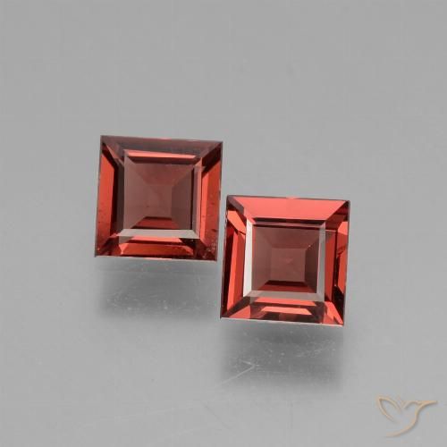 1.45ctw Naturale Rosso scuro Granato rodolite, Quadrato, VS