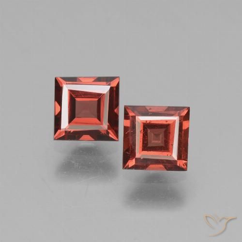 1.39ctw Naturale Rosso scuro Granato rodolite, Quadrato, VS
