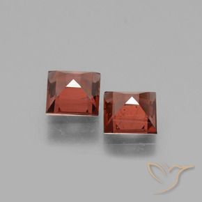 Gemme di Granato rodolite Rosso scuro naturale da 1.39 ct, Quadrato, VS