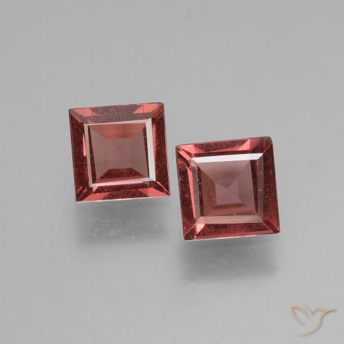 1.39ctw Naturale Rosso chiaro Granato rodolite, Quadrato, VS