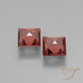 Gemme di Granato rodolite Rosso chiaro naturale da 1.39 ct, Quadrato, VS