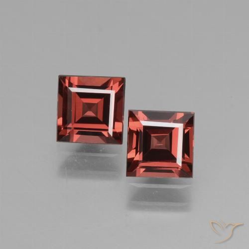1.49ctw Naturale Rosso scuro Granato rodolite, Quadrato, VS
