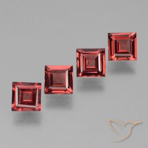 Gemme di Granato rodolite Rosso medio naturale da 2.62 ct, Quadrato, VS
