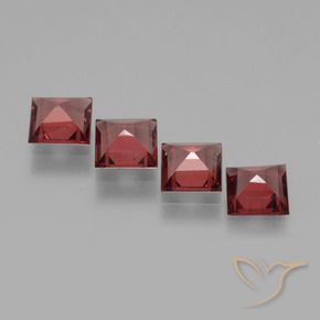 Gemme di Granato rodolite Rosso medio naturale da 2.62 ct, Quadrato, VS