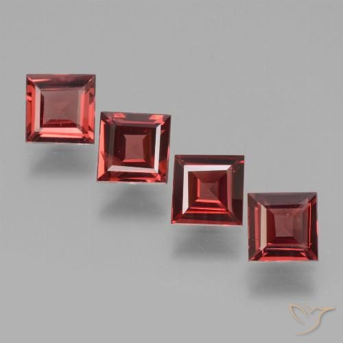 2.20ctw Naturale Rosso medio Granato rodolite, Quadrato, VS