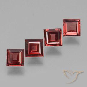Gemme di Granato rodolite Rosso medio naturale da 2.20 ct, Quadrato, VS