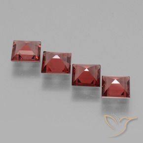 Gemme di Granato rodolite Rosso medio naturale da 2.20 ct, Quadrato, VS