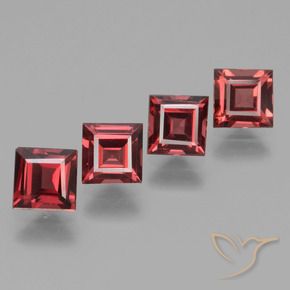 Gemme di Granato rodolite Rosso medio naturale da 2.81 ct, Quadrato, VS