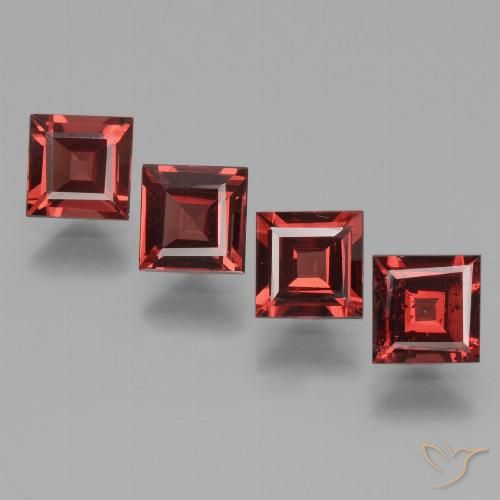 2.65ctw Naturale Rosso scarlatto profondo Granato rodolite, Quadrato, VS