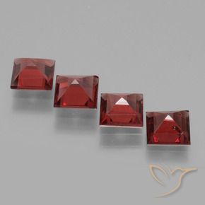 Gemme di Granato rodolite Rosso scarlatto profondo naturale da 2.65 ct, Quadrato, VS