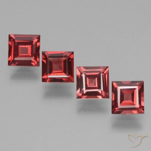 2.81ctw Naturale Rosso scarlatto Granato rodolite, Quadrato, VS