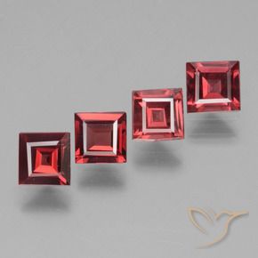 Gemme di Granato rodolite Rosso scuro naturale da 2.30 ct, Quadrato, VS