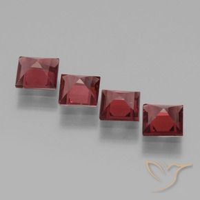 Gemme di Granato rodolite Rosso scuro naturale da 2.30 ct, Quadrato, VS