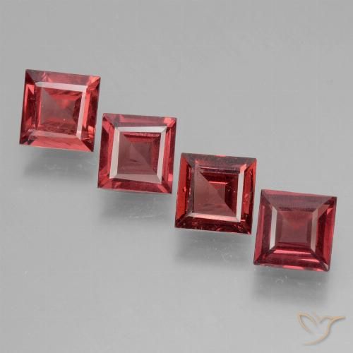 2.60ctw Naturale Rosso scuro Granato rodolite, Quadrato, VS