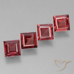 Gemme di Granato rodolite Rosso scuro naturale da 2.60 ct, Quadrato, VS