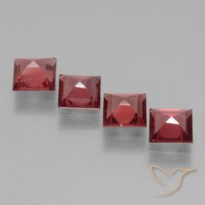 Gemme di Granato rodolite Rosso scuro naturale da 2.60 ct, Quadrato, VS