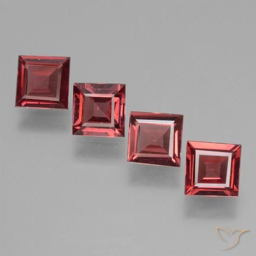 2.55ctw Naturale Rosso medio Granato rodolite, Quadrato, VS