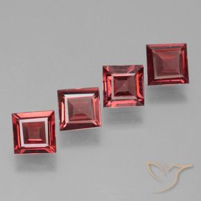 Gemme di Granato rodolite Rosso medio naturale da 2.55 ct, Quadrato, VS