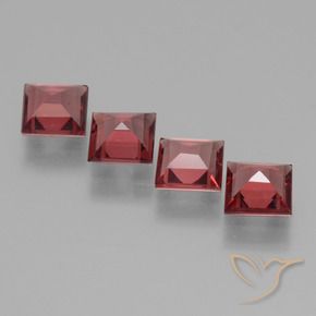 Gemme di Granato rodolite Rosso medio naturale da 2.55 ct, Quadrato, VS