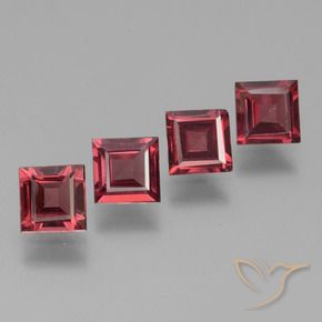 Gemme di Granato rodolite Rosso Merlot naturale da 2.60 ct, Quadrato, VS