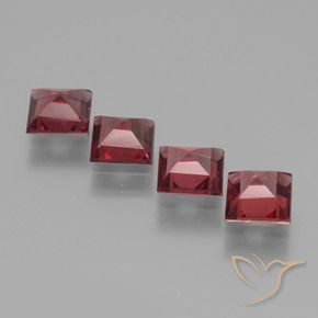 Gemme di Granato rodolite Rosso Merlot naturale da 2.60 ct, Quadrato, VS