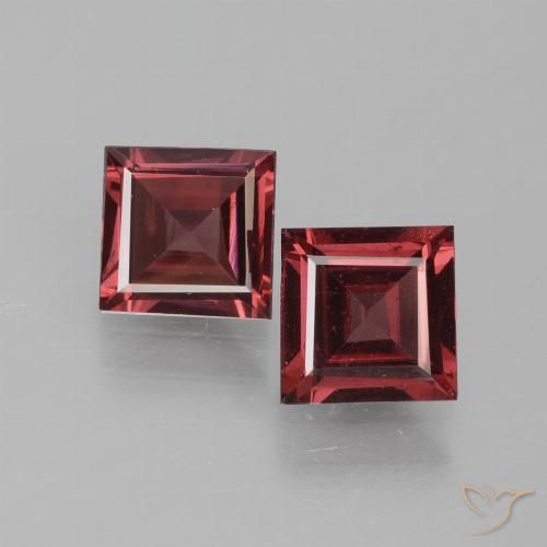 1.39ctw Naturale Vino Rosso Profondo Granato rodolite, Quadrato, VS