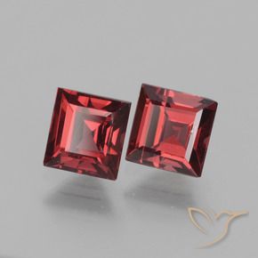 Gemme di Granato rodolite Rosso scuro naturale da 1.61 ct, Quadrato, VS