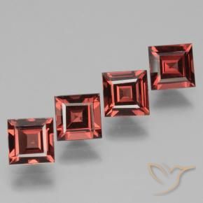 Gemme di Granato rodolite Rosso scarlatto naturale da 3.18 ct, Quadrato, VS