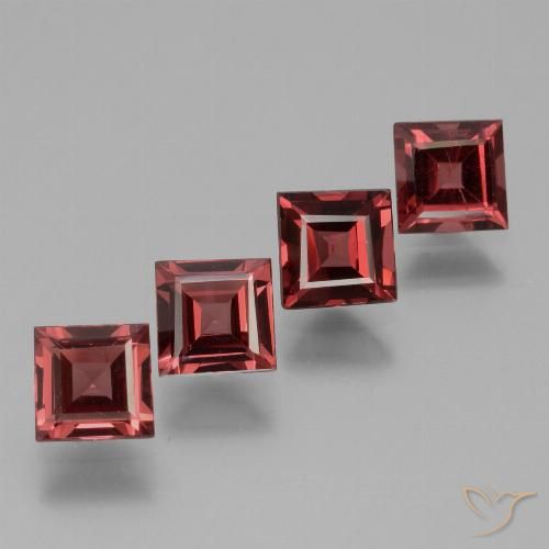 2.65ctw Naturale Rosso Merlot Granato rodolite, Quadrato, VS