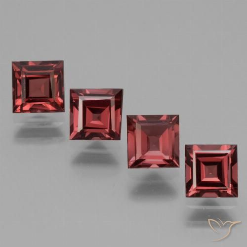 3.08ctw Naturale Rosso scuro Granato rodolite, Quadrato, VS