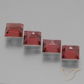 Gemme di Granato rodolite Rosso scuro naturale da 3.08 ct, Quadrato, VS