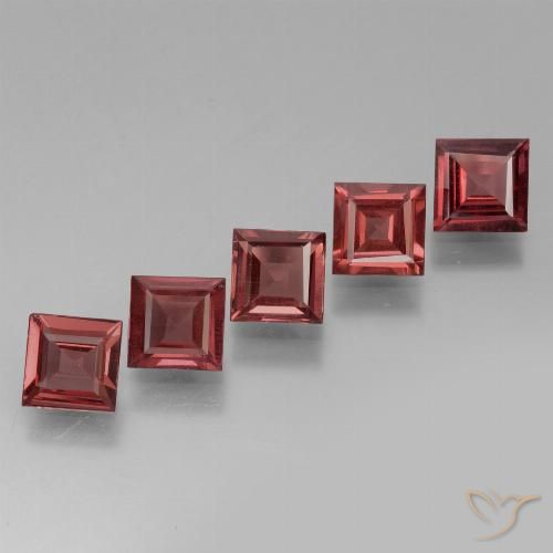 3.22ctw Naturale Rosso Merlot Granato rodolite, Quadrato, VS