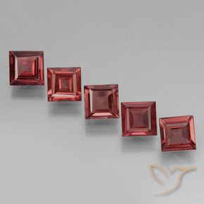 Gemme di Granato rodolite Rosso Merlot naturale da 3.22 ct, Quadrato, VS