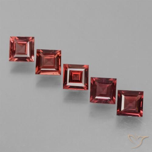 2.90ctw Naturale Rosso Merlot Granato rodolite, Quadrato, VS