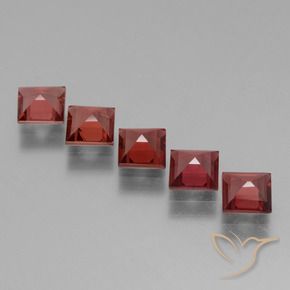 Gemme di Granato rodolite Rosso Merlot naturale da 2.90 ct, Quadrato, VS
