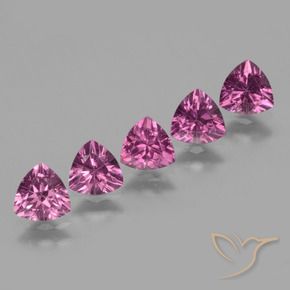 Gemme di Granato rodolite Viola medio naturale da 2.59 ct, Taglio trillion, VS
