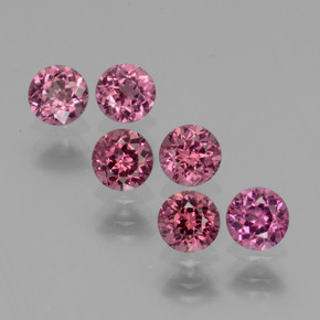 Gemme di Granato Rodolite Rosato naturale da  ct, Taglio rotondo, VS