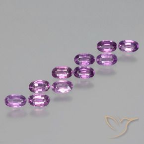 Gemme di Granato rodolite Viola medio-scuro naturale da 2.67 ct, Ovale, VS