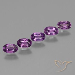 Gemme di Granato rodolite Viola scuro naturale da 2.09 ct, Ovale, VS