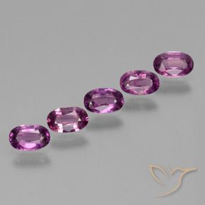 Gemme di Granato rodolite Viola medio naturale da 1.92 ct, Ovale, VS