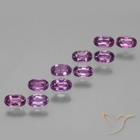 Gemme di Granato rodolite Viola scuro naturale da 2.66 ct, Ovale, VS