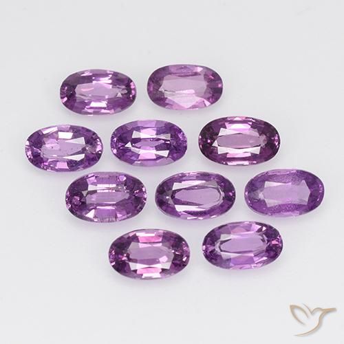 Gemme di Granato rodolite Viola scuro naturale da 2.79 ct, Ovale, VS