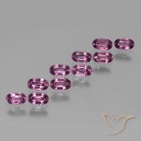 Gemme di Granato rodolite Viola scuro naturale da 3.24 ct, Ovale, VS