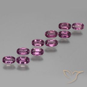 Gemme di Granato rodolite Viola medio naturale da 3.18 ct, Ovale, VS