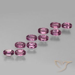 Gemme di Granato rodolite Viola medio naturale da 3.33 ct, Ovale, VS
