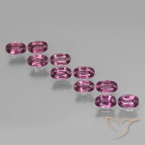 Gemme di Granato rodolite Viola scuro naturale da 3.60 ct, Ovale, VS
