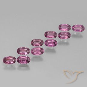 Gemme di Granato rodolite Viola scuro naturale da 3.52 ct, Ovale, VS