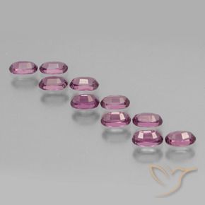 Gemme di Granato rodolite Viola scuro naturale da 3.52 ct, Ovale, VS