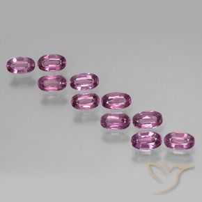 Gemme di Granato rodolite Viola medio naturale da 3.39 ct, Ovale, VS